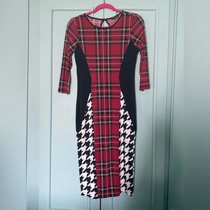 Plaid and Houndstooth Dress
